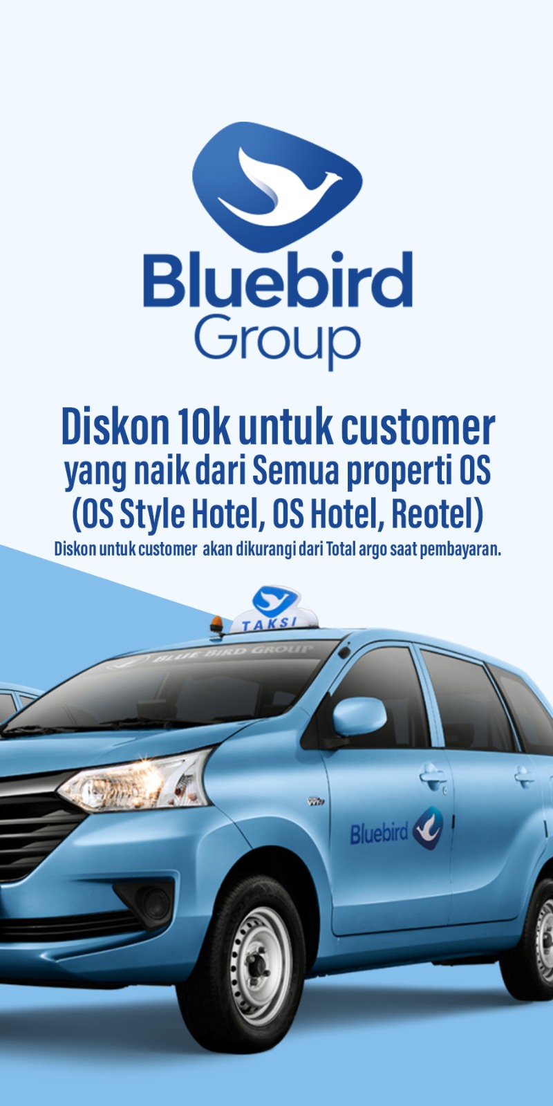 BLUEBIRD TAXI AT BATAM! DISCOUNT 10K for ORANGESKY.ID MEMBER ! pick-up from all OS properties in Batam!